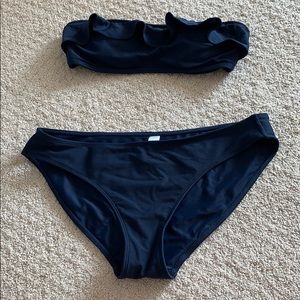 Vineyard vines navy blue bikini. L bottom/S top